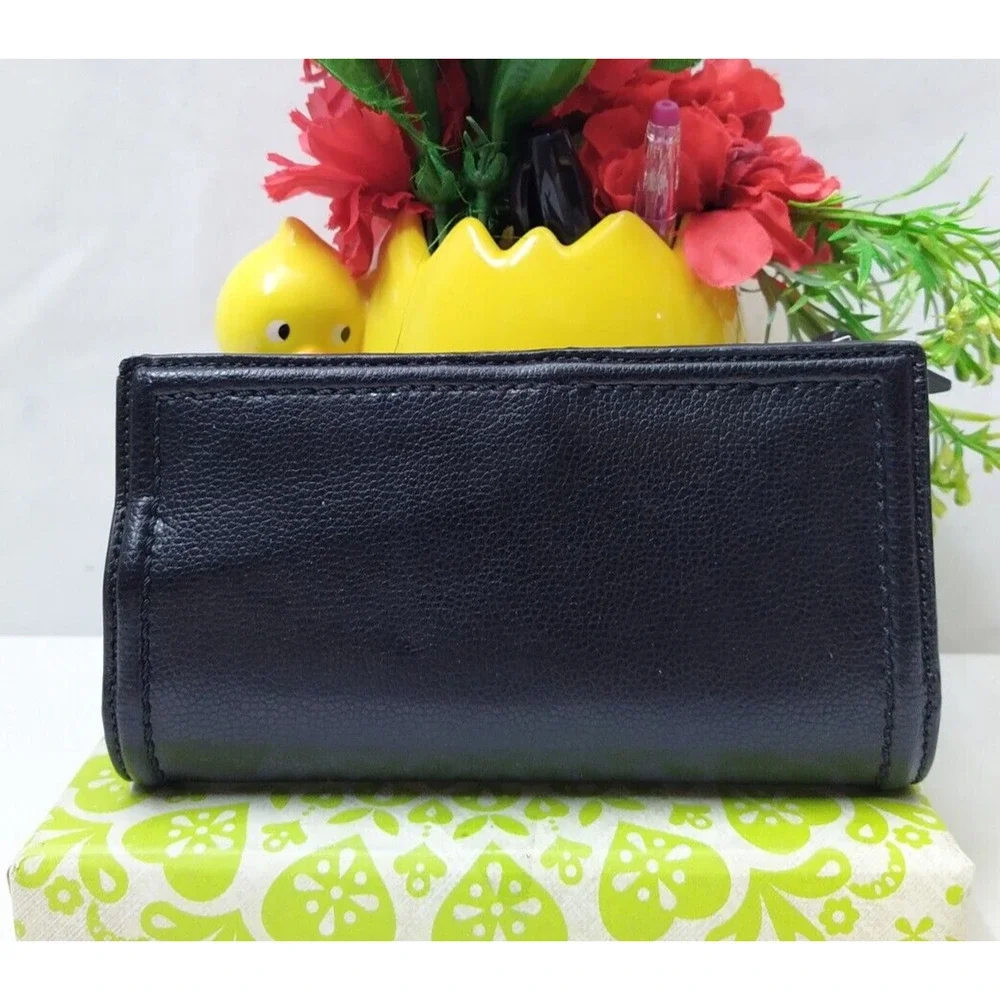 Kate Spade New York Black Pebbled Leather Credit Card ID Window Bifold Wallet